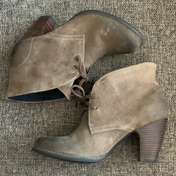 Indigo lace-up bootie beige nubuck leather size 11 - Picture 5 of 12